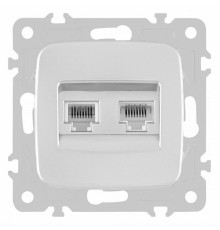 Розетка двойная RJ-11 и Ethernet RJ-45, без рамки Arte Milano am-205 205.44-1.silver