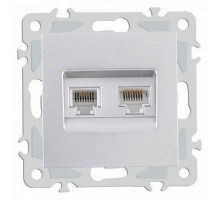 Розетка двойная RJ-11 и Ethernet RJ-45, без рамки Arte Milano am-206 206.44-1.silver