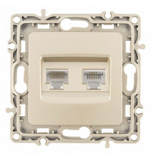 Розетка двойная RJ-11 и Ethernet RJ-45, без рамки Arte Milano am-217 217.44-1.shampan