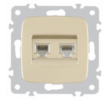 Розетка двойная RJ-11 и Ethernet RJ-45, без рамки Arte Milano am-205 205.44-1.shampan