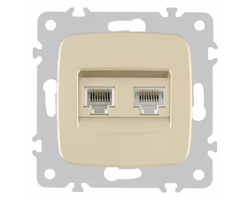 Розетка двойная RJ-11 и Ethernet RJ-45, без рамки Arte Milano am-205 205.44-1.shampan