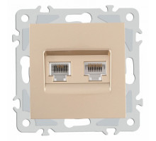 Розетка двойная RJ-11 и Ethernet RJ-45, без рамки Arte Milano am-206 206.44-1.shampan