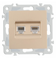 Розетка двойная RJ-11 и Ethernet RJ-45, без рамки Arte Milano am-206 206.44-1.shampan