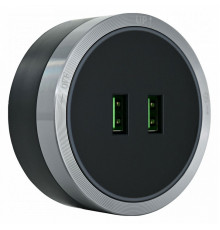 Розетка 2xUSB на треке Arte Milano Am-track-sockets 380066TS LED/USBx2 Grey