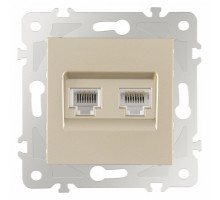 Розетка двойная RJ-11 и Ethernet RJ-45, без рамки Arte Milano am-203 203.44-1.shampan