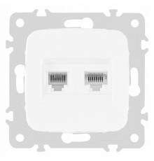 Розетка двойная RJ-11 и Ethernet RJ-45, без рамки Arte Milano am-205 205.44-1.white