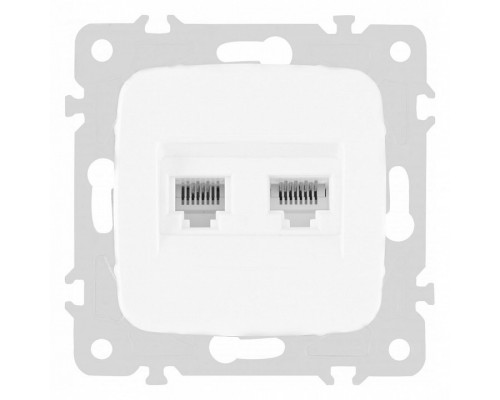 Розетка двойная RJ-11 и Ethernet RJ-45, без рамки Arte Milano am-205 205.44-1.white