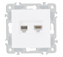 Розетка двойная RJ-11 и Ethernet RJ-45, без рамки Arte Milano am-206 206.44-1.white