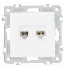 Розетка двойная RJ-11 и Ethernet RJ-45, без рамки Arte Milano am-206 206.44-1.white