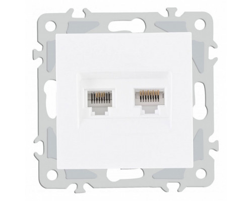 Розетка двойная RJ-11 и Ethernet RJ-45, без рамки Arte Milano am-206 206.44-1.white