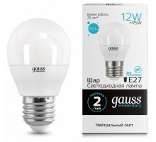 Лампа светодиодная Gauss LED Elementary E27 12Вт 4100K 53222