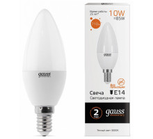 Лампа светодиодная Gauss Led Elementary Candle E14 10Вт 3000K 33110