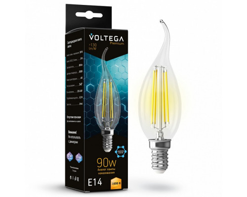 Лампа светодиодная Voltega Candle wind 9W Graphene E14 6Вт 3000K 7220