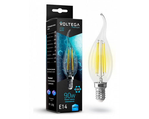 Лампа светодиодная Voltega Candle wind 9W Graphene E14 7Вт 4000K 7133