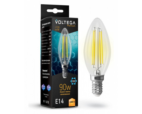 Лампа светодиодная Voltega Candle 9W Graphene E14 7Вт 2800K 7134