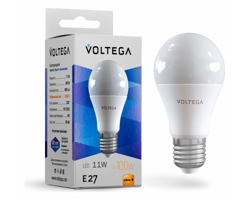 Лампа светодиодная Voltega General purpose bulb 11W E27 11Вт 2800K 5737