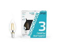 Набор ламп светодиодных Gauss Basic Filament E14 5.5Вт 4100K 1041126T