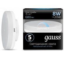 Лампа светодиодная Gauss 1084 GX53 8Вт 4100K 108408208-D