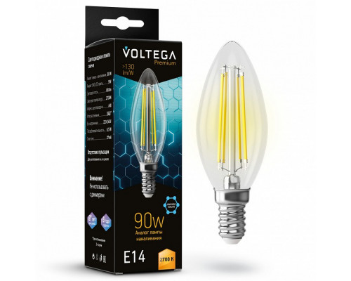 Лампа светодиодная Voltega Candle 9W Graphene E14 6Вт 2700K 7218