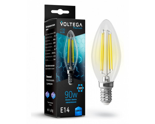 Лампа светодиодная Voltega Candle 9W Graphene E14 7Вт 4000K 7135