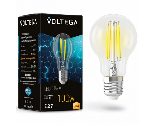 Лампа светодиодная Voltega General purpose bulb E27 9Вт 2700K 7227