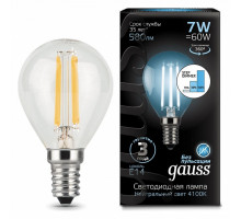 Лампа светодиодная Gauss LED Filament Globe E14 7Вт 4100K 105801207-S